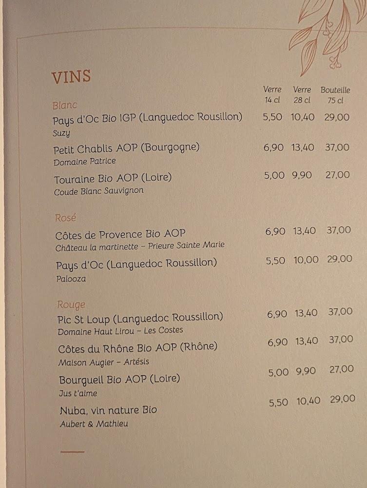 La table d'Alice - Scan Menu 1