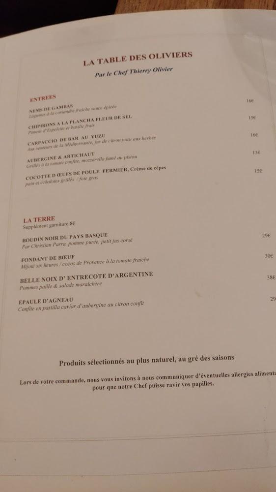 La Table des Oliviers - Scan Menu 2