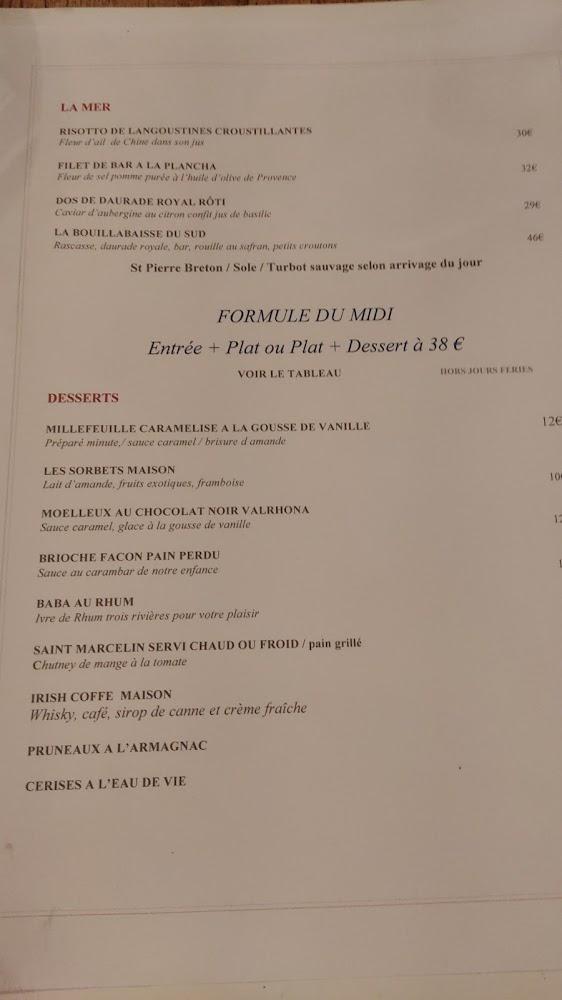 La Table des Oliviers - Scan Menu 3