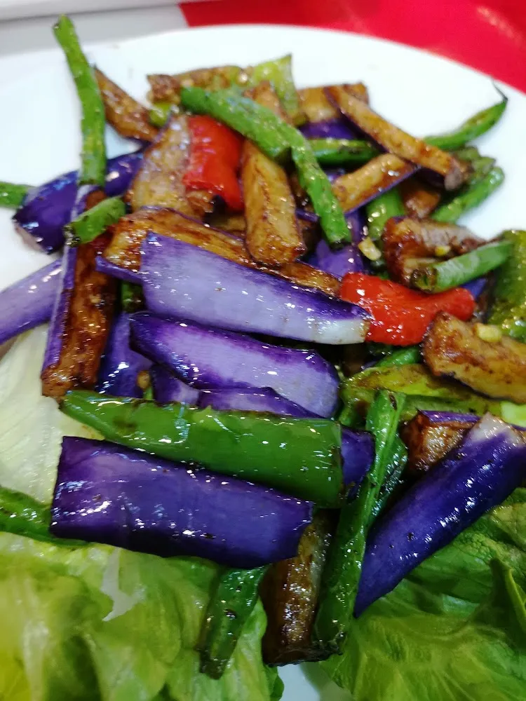 Fried Green Beans and Eggplant