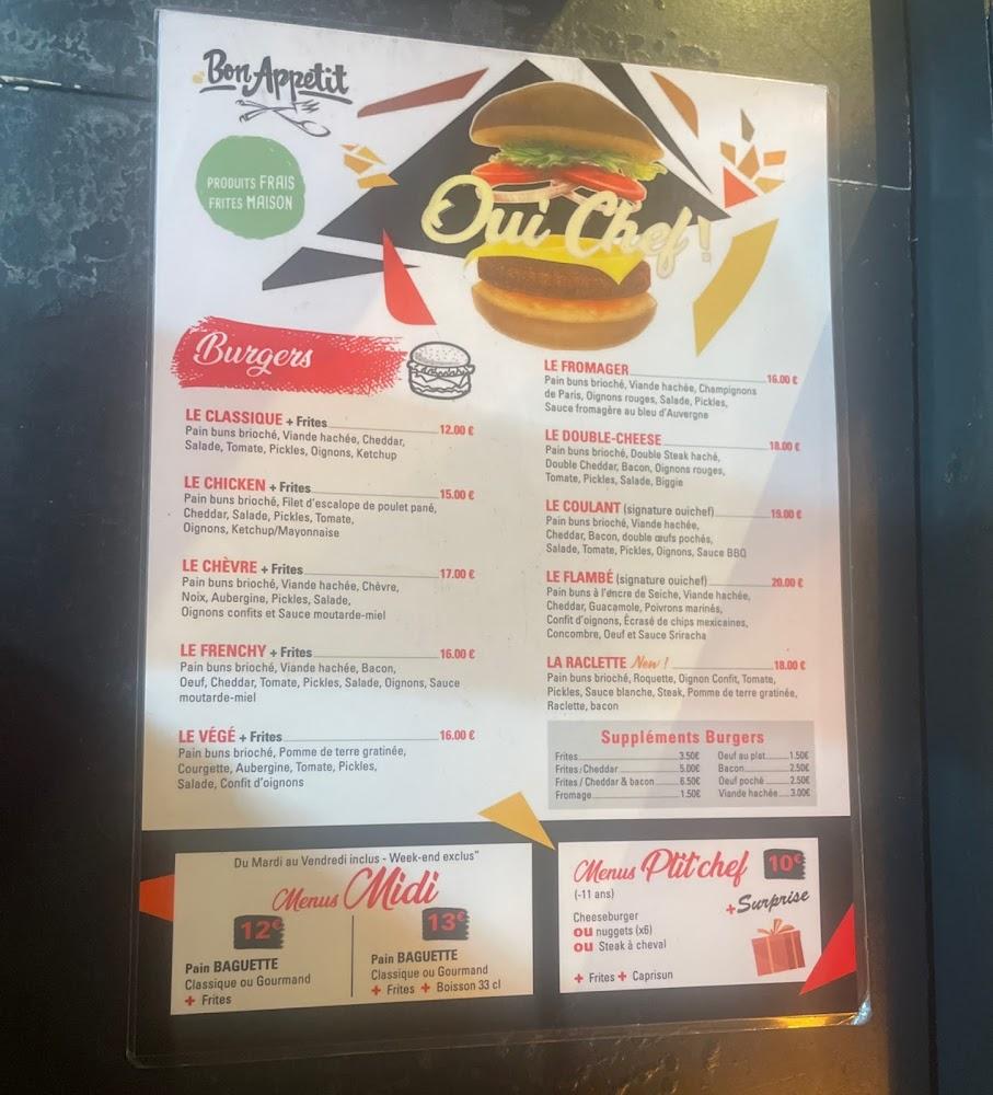 L’Art Du Burger (ex OuiChef !) - Scan Menu 3