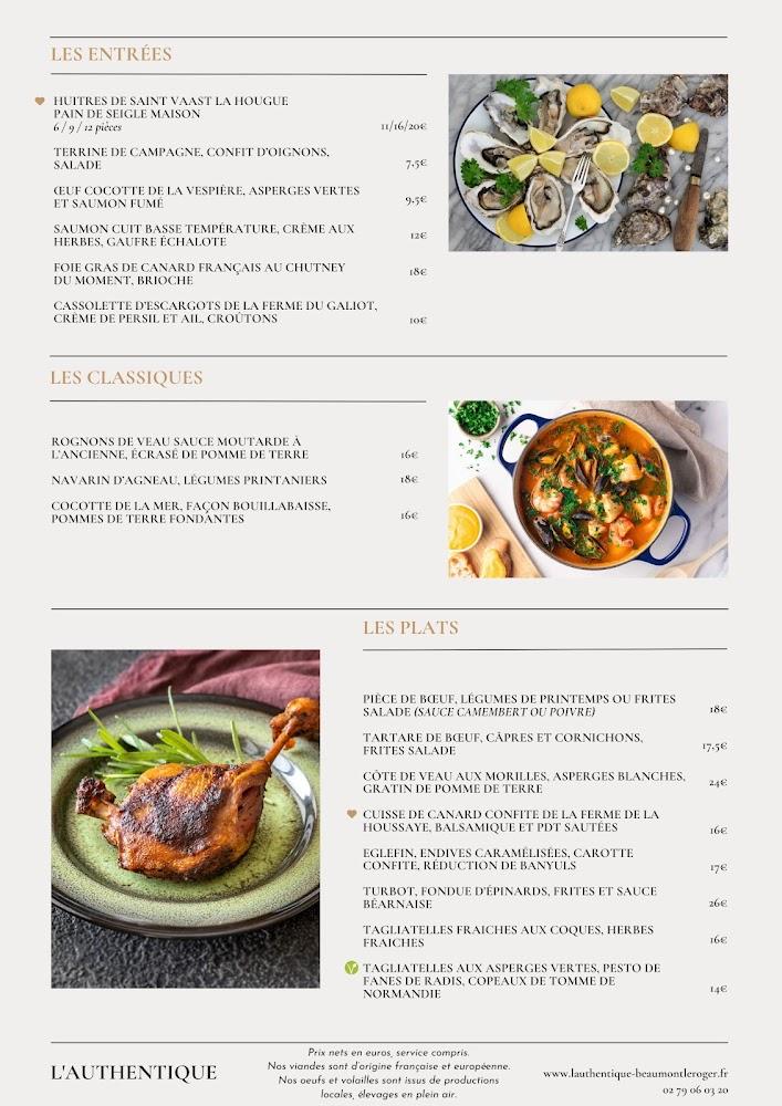 L'Authentique - Scan Menu 2