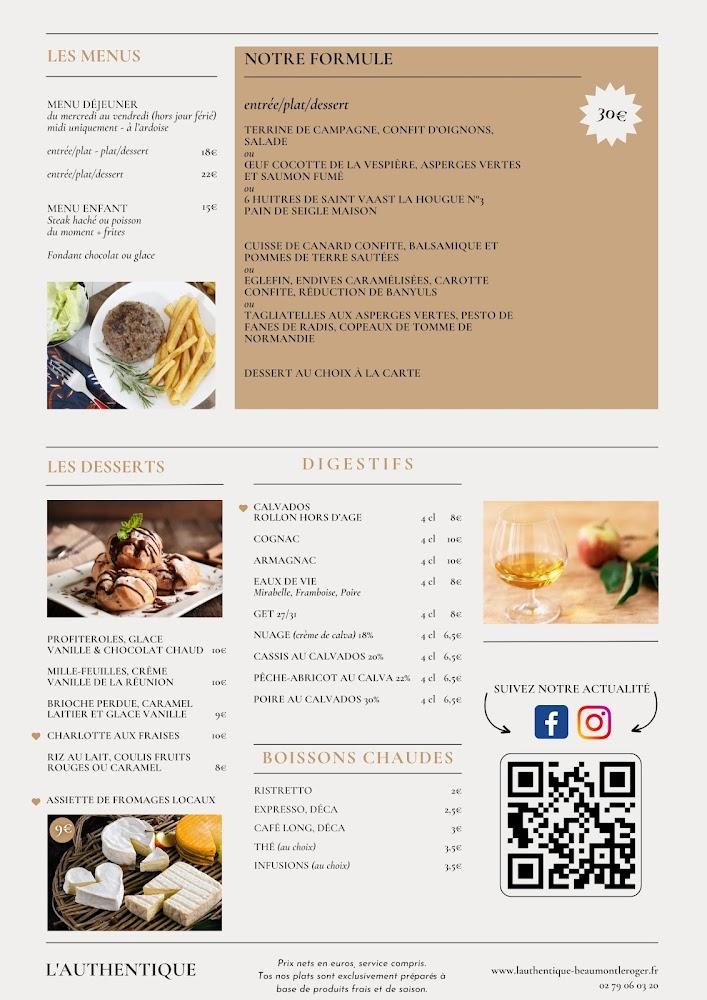 L'Authentique - Scan Menu 3