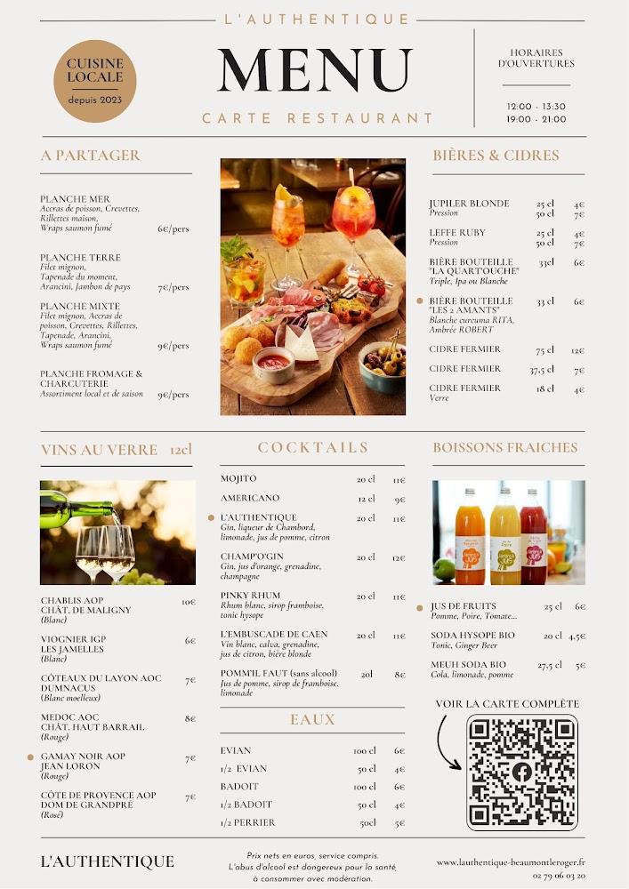 L'Authentique - Scan Menu 4