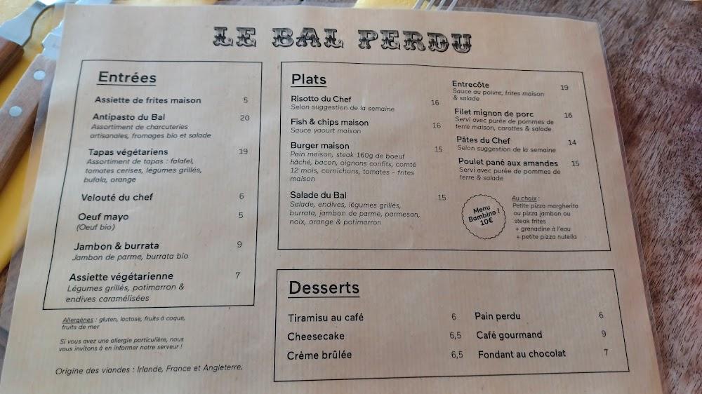 Le Bal Perdu - Scan Menu 4