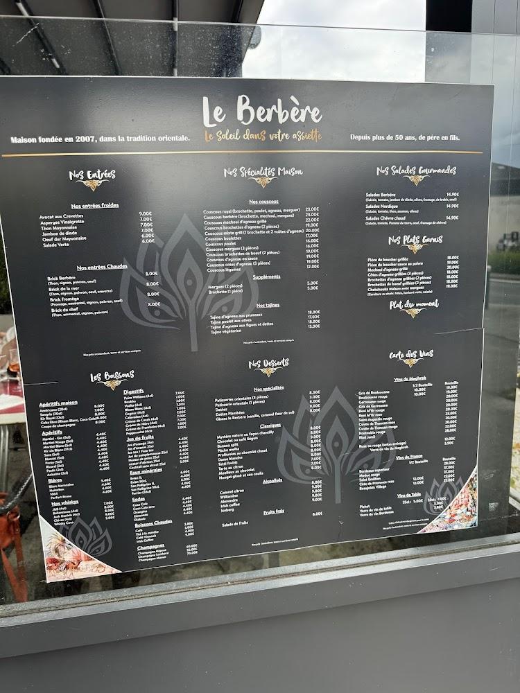 Le Berbère - Scan Menu 1