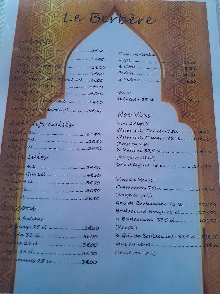 Le Berbère - Scan Menu 2