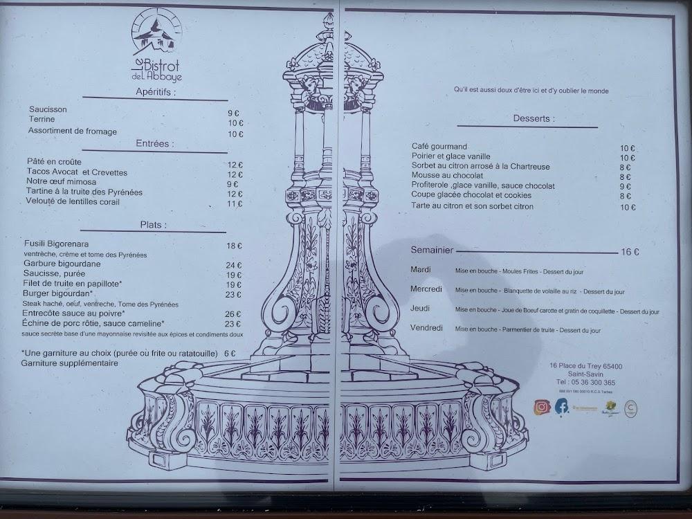 Le Bistrot de l'Abbaye - Scan Menu 1