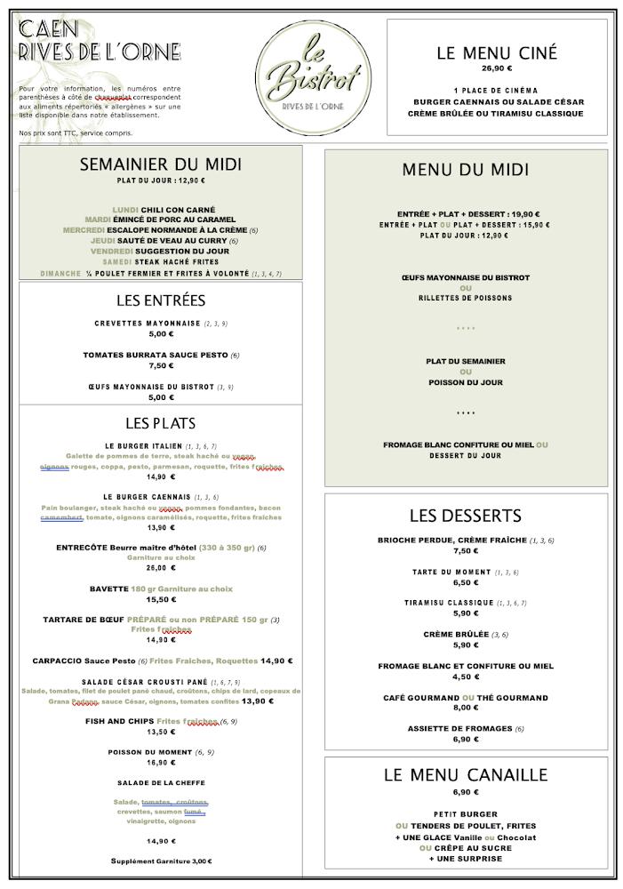 Le Bistrot - Scan Menu 1