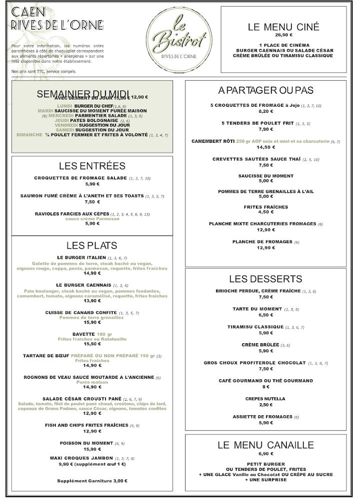 Le Bistrot - Scan Menu 2