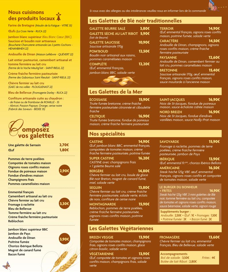 Le bonheur est dans le blé - Scan Menu 1