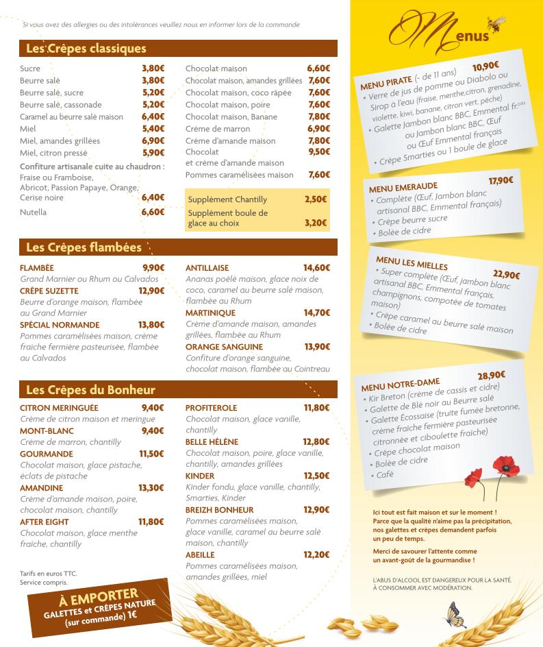 Le bonheur est dans le blé - Scan Menu 2