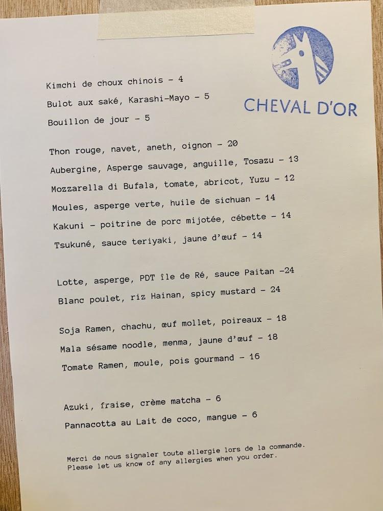 Le Cheval d'Or - Scan Menu 4