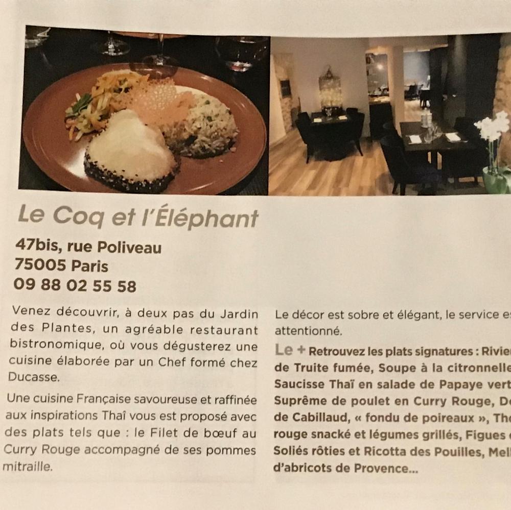 Le Coq et l’ Elephant - Scan Menu 3