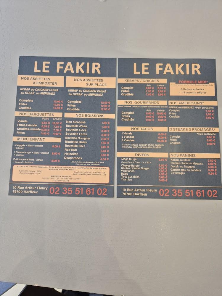 Le Fakir - Scan Menu 1