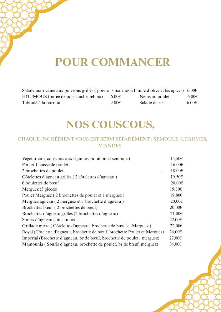 Le Mamounia - Scan Menu 1