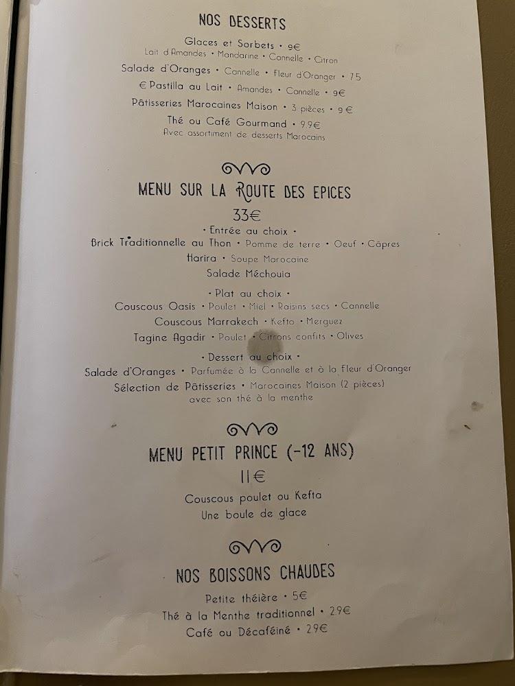 Le Méchoui du Prince - Scan Menu 1