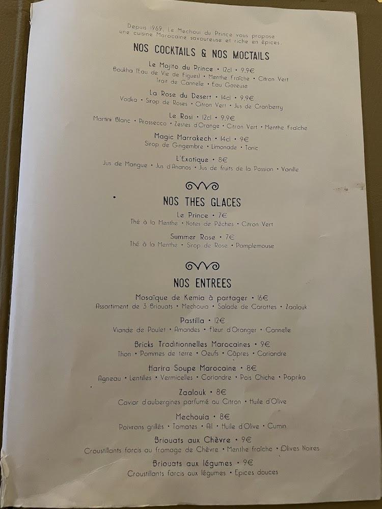Le Méchoui du Prince - Scan Menu 3