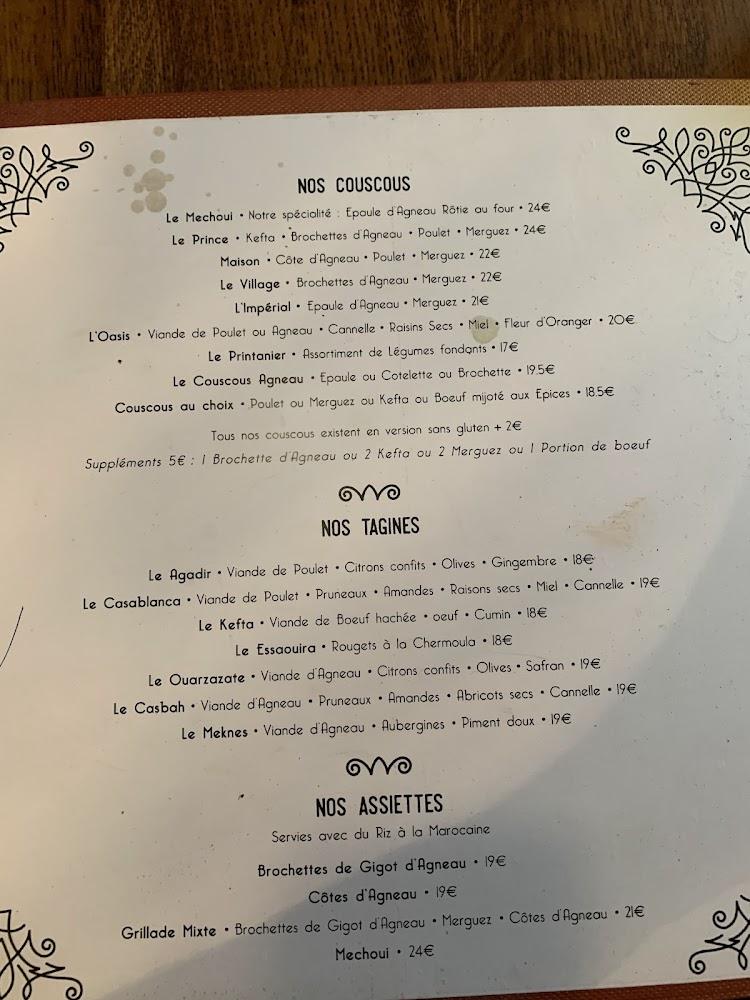 Le Méchoui du Prince - Scan Menu 4