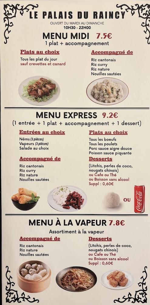 LE PALAIS DU RAINCY - Scan Menu 1