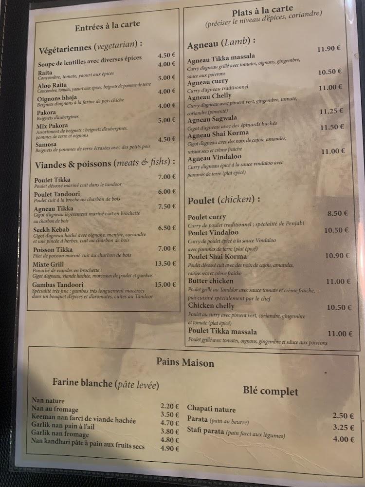 Le Palais du Rajah - Scan Menu 2