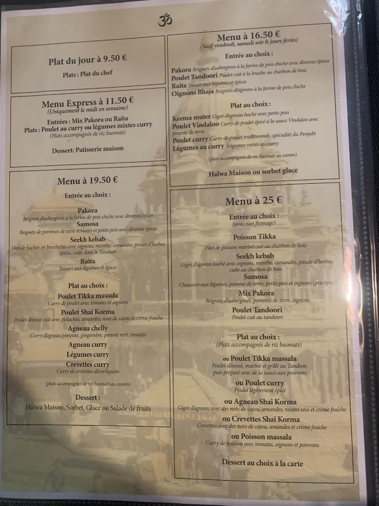 Le Palais du Rajah - Scan Menu 3