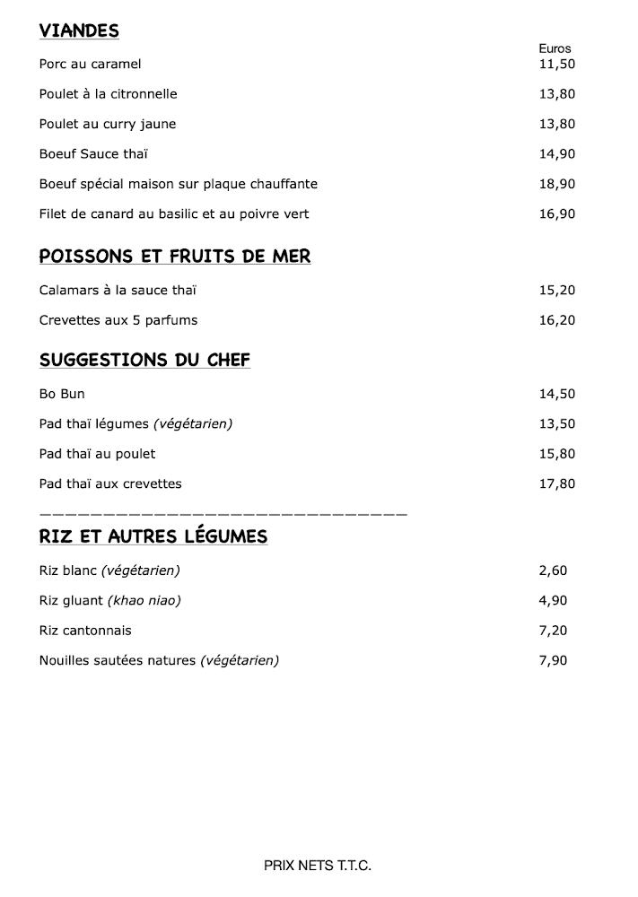 Le Port d'Asie - Scan Menu 2