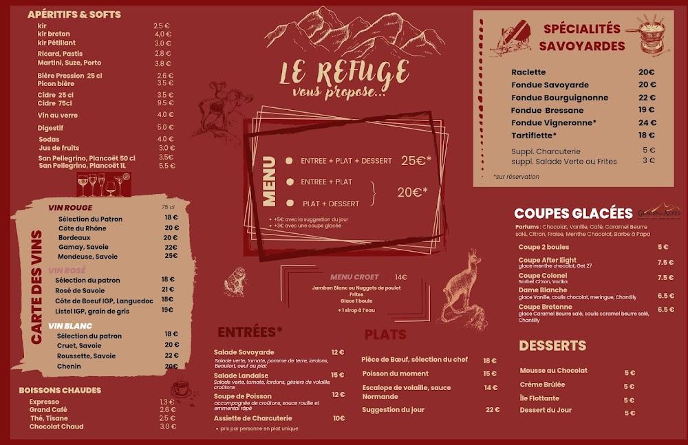 Le Refuge - Scan Menu 1