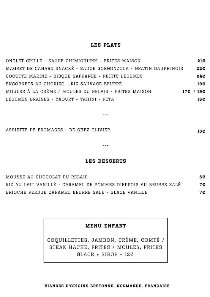 Le Relais Varengeville - Scan Menu 1