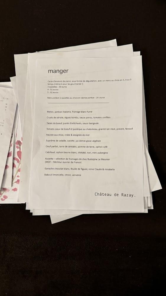 Le Restaurant de Razay - Scan Menu 2