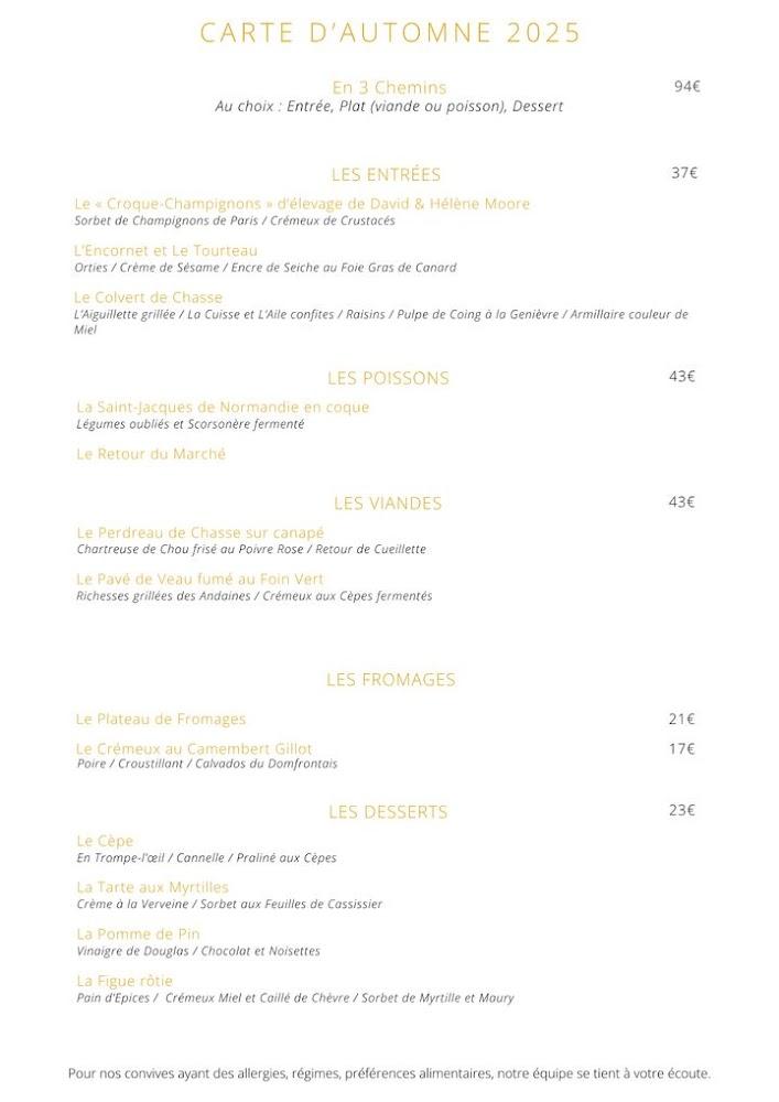 Le Restaurant Manoir du Lys - Scan Menu 2