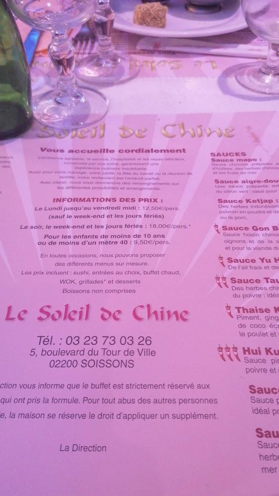 Le Soleil de Chine - Scan Menu 2