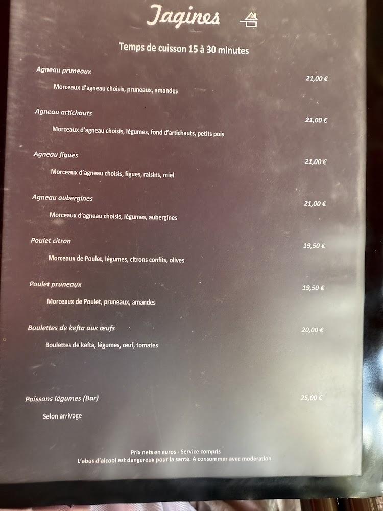 Le Timgad - Scan Menu 1