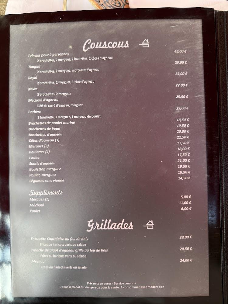 Le Timgad - Scan Menu 2