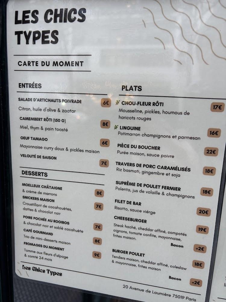 Les Chics Types - Scan Menu 3