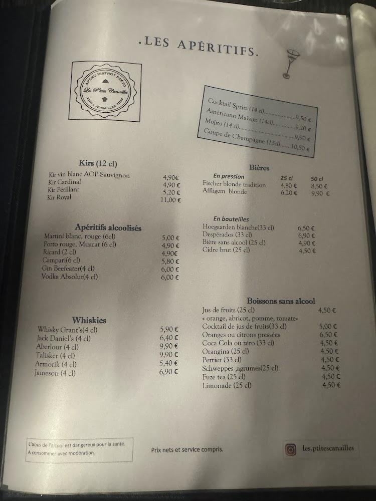 Les p'tites canailles. - Scan Menu 1