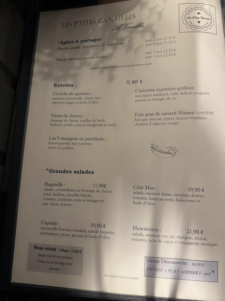 Les p'tites canailles. - Scan Menu 2