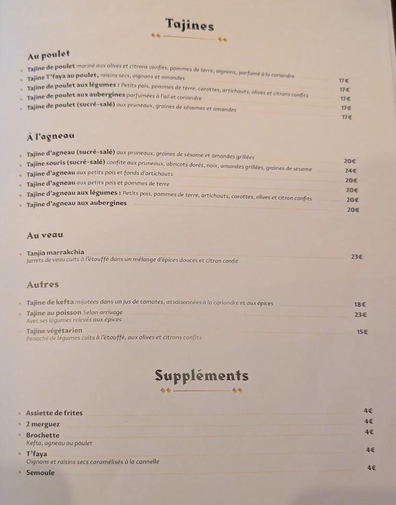 Les Saveurs de Marrakech - Scan Menu 2