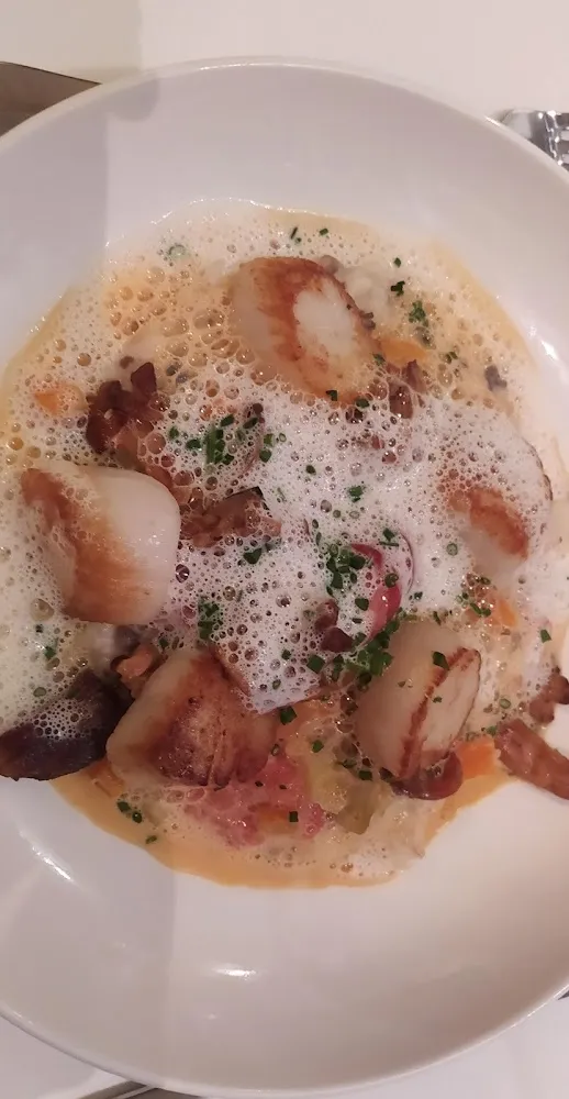 Pêche Du Jour Noix de Saint Jacques Avec Son Risotto