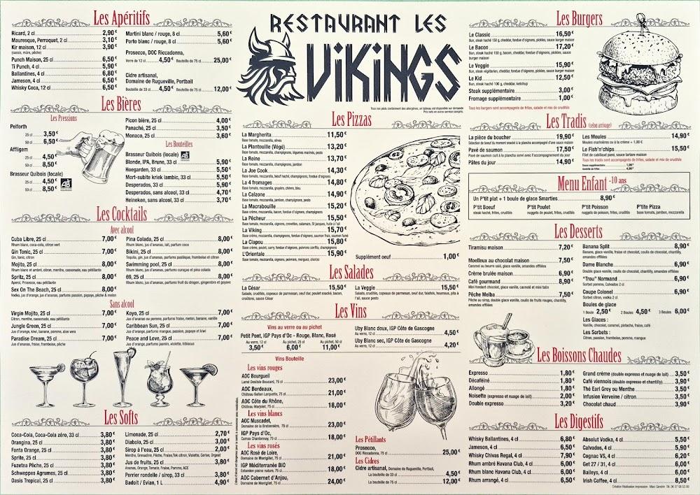 Les Vikings - Scan Menu 1