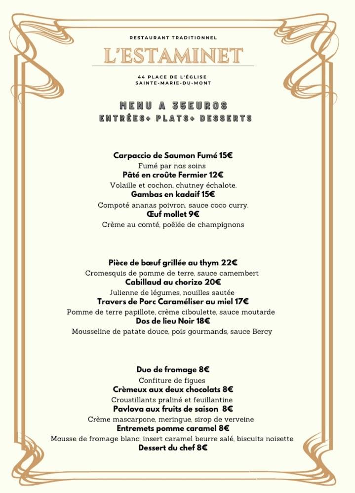 L'Estaminet - Scan Menu 1