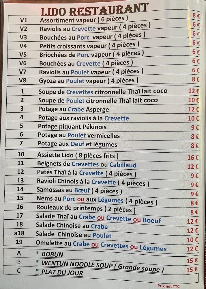 Lido Restaurant Chinois - Scan Menu 1