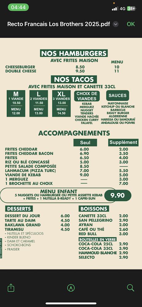 Los Brothers Kebab Grillades - Scan Menu 2