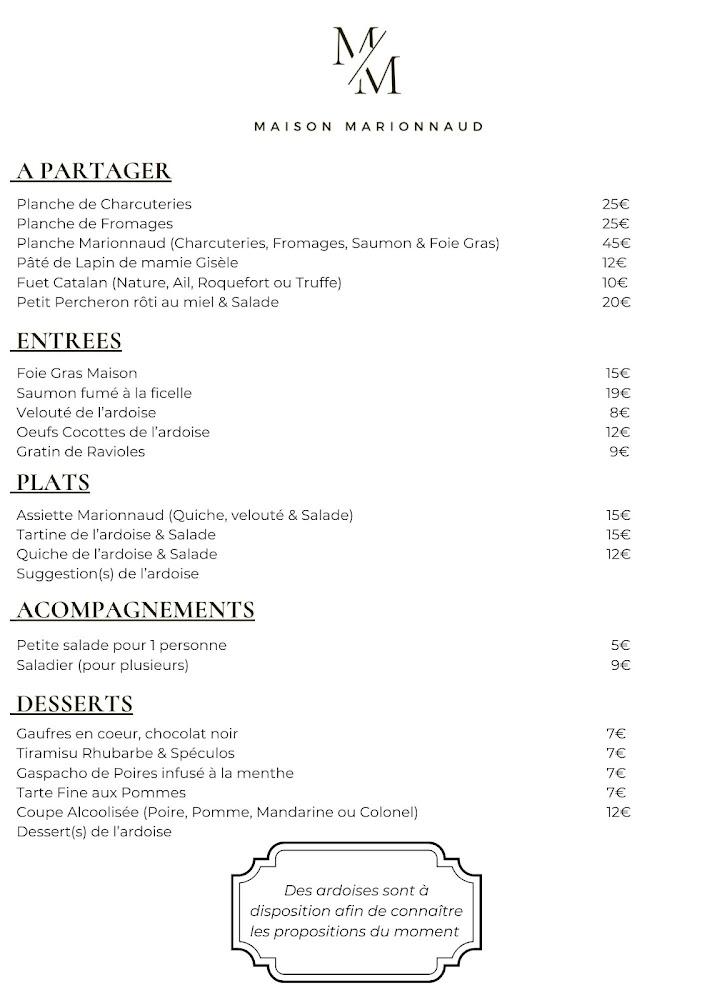 Maison Marionnaud - Scan Menu 2