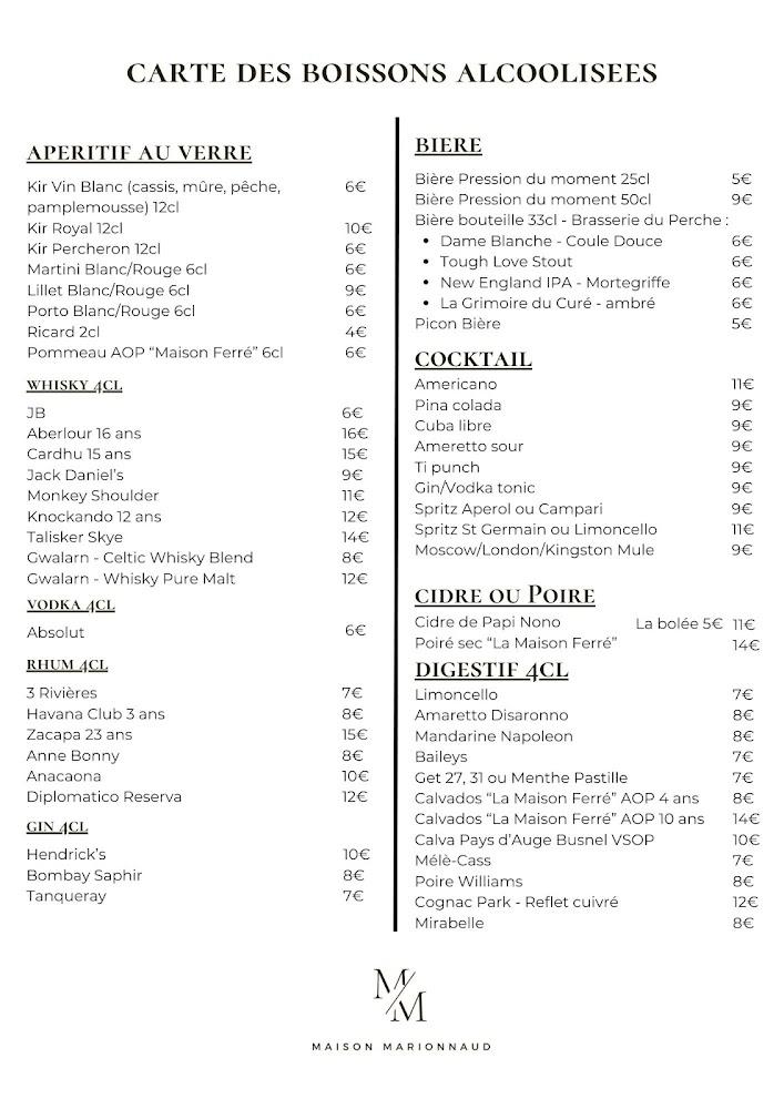 Maison Marionnaud - Scan Menu 3