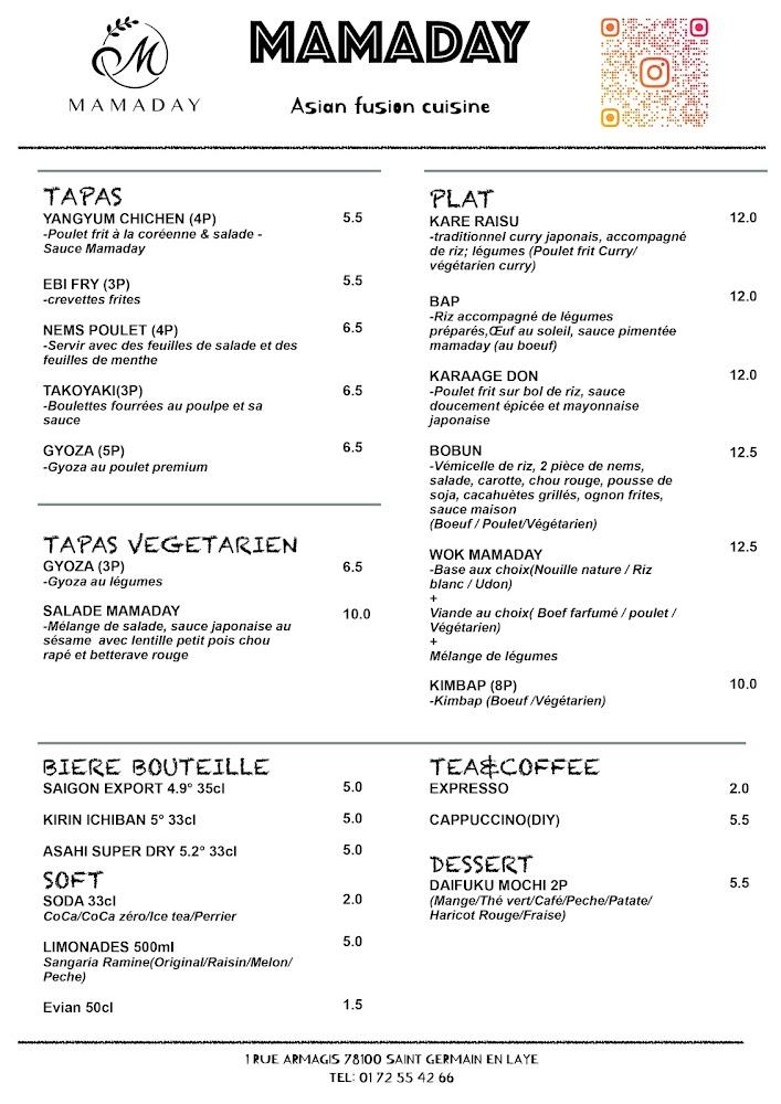 Mamaday - Scan Menu 1