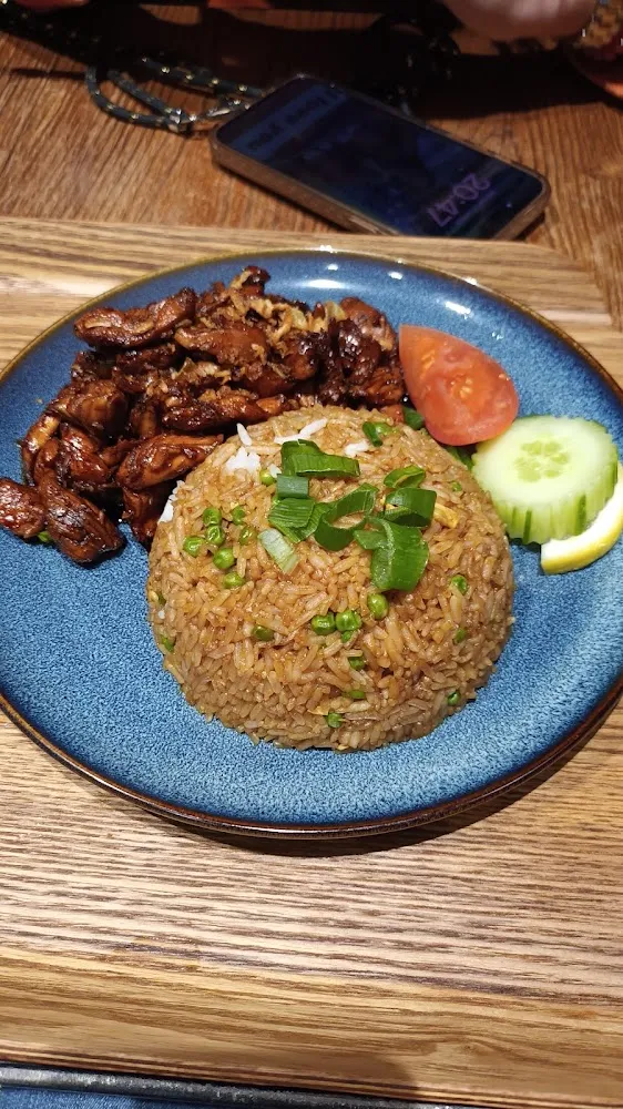 Poulet Caramel Riz Thai