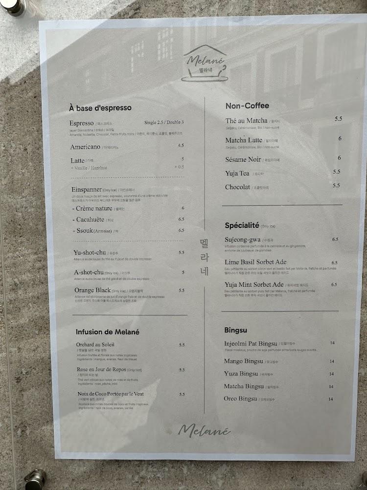 Melané - Scan Menu 1