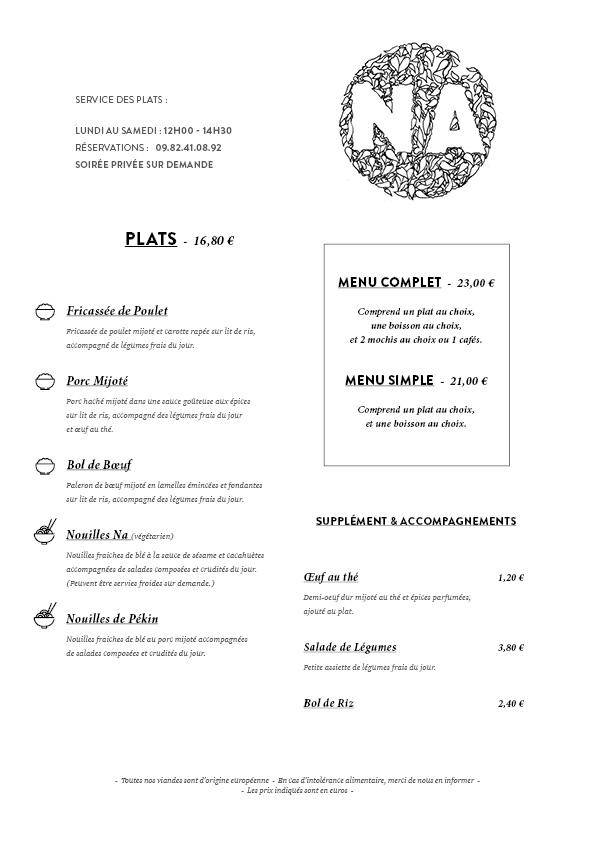 NA (Resto & Salon du thé) - Scan Menu 3