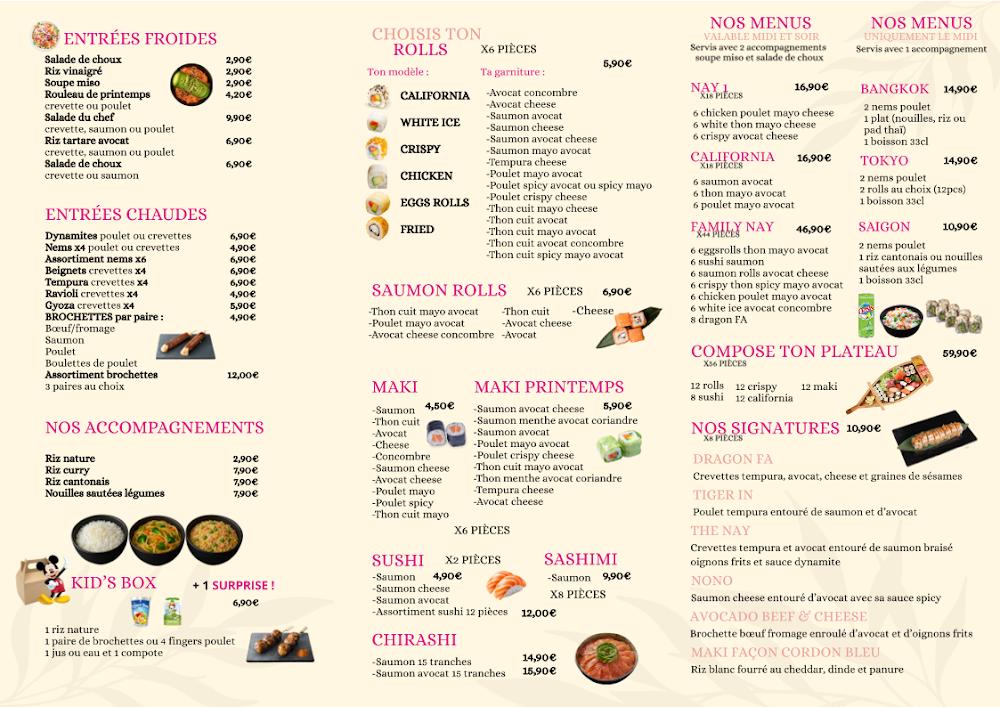 Nay sushi thaï Limay - Scan Menu 1